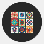 Funny Quilting Sewing Make A Quilt Patterns Quilte ラウンドシール (正面)