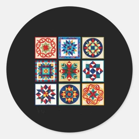 Funny Quilting Sewing Make A Quilt Patterns Quilte ラウンドシール (正面)