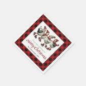 Funny quirky chickens napkins personalized Christm スタンダードカクテルナプキン (角)