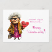 Funny Quirky Grumpy Old Lady Valentine Card シーズンカード (正面)