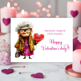 Funny Quirky Grumpy Old Lady Valentine Card シーズンカード