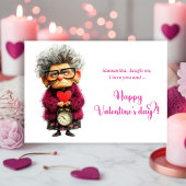 Funny Quirky Lady Bringing Fun Valentine シーズンカード