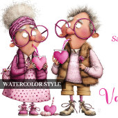 Funny Quirky Love Couple Valentine Card Hot Pink シーズンカード