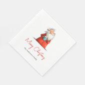 Funny Quirky Santa Claus Festive Holiday Napkins スタンダードランチョンナプキン (角)