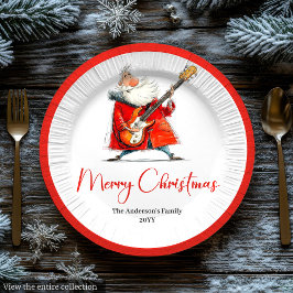Funny Quirky Santa Festive Holiday Party Plates ペーパープレート
