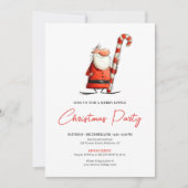 Funny Quirky Santa Hand-Lettered Party Invite 招待状 (正面)