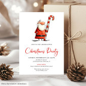 Funny Quirky Santa Hand-Lettered Party Invite 招待状