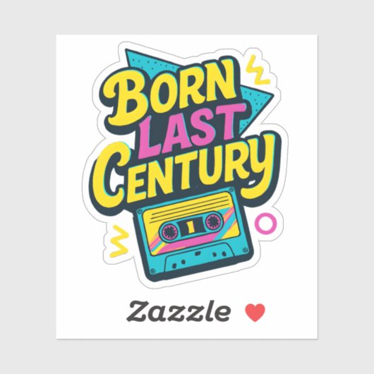 Funny Quote Born Last Century Cassette Tape シール (シート)