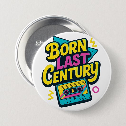 Funny Quote Born Last Century Cassette Tape 缶バッジ (正面&裏面)