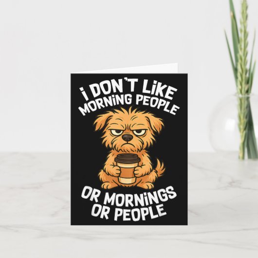 Funny Quote Coffee Sleepy Cute Dog Puppy Lover Gif カード (正面)