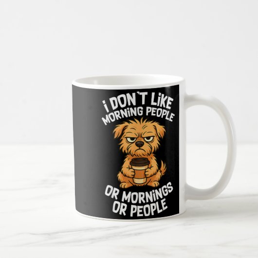 Funny Quote Coffee Sleepy Cute Dog Puppy Lover Gif コーヒーマグカップ (右)