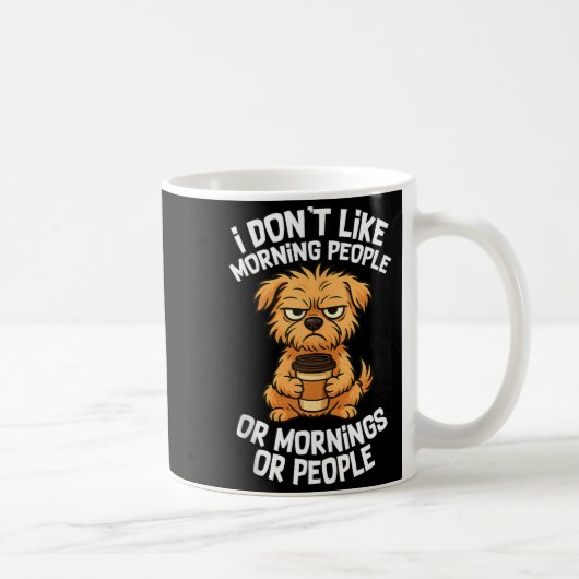 Funny Quote Coffee Sleepy Cute Dog Puppy Lover Gif コーヒーマグカップ (右)