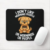 Funny Quote Coffee Sleepy Cute Dog Puppy Lover Gif マウスパッド (マウス)