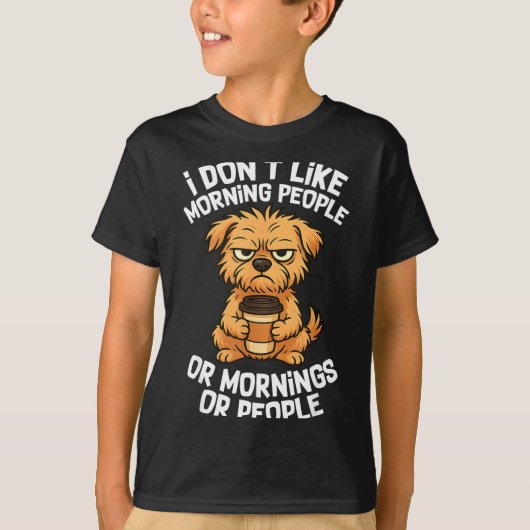 Funny Quote Coffee Sleepy Cute Dog Puppy Lover Gif Tシャツ (正面)