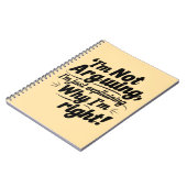 Funny Quote Design – I'm Not Arguing, I'm Just Exp ノートブック (左側)