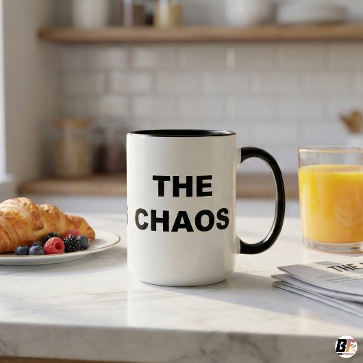 Funny Quote Embrace The Chaos Two-Tone マグカップ