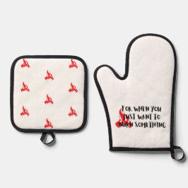 Funny Quote: For When You Want To Burn Something 鍋つかみ&鍋敷きセット
