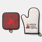 Funny Quote: For When You Want To Burn Something 鍋つかみ&鍋敷きセット (正面)