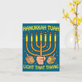 Funny Quote Hanukkah Tuah Light That Thang Design  カード (黄色い花)