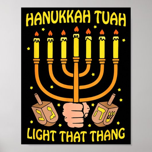 Funny Quote Hanukkah Tuah Light That Thang Design  ポスター (正面)