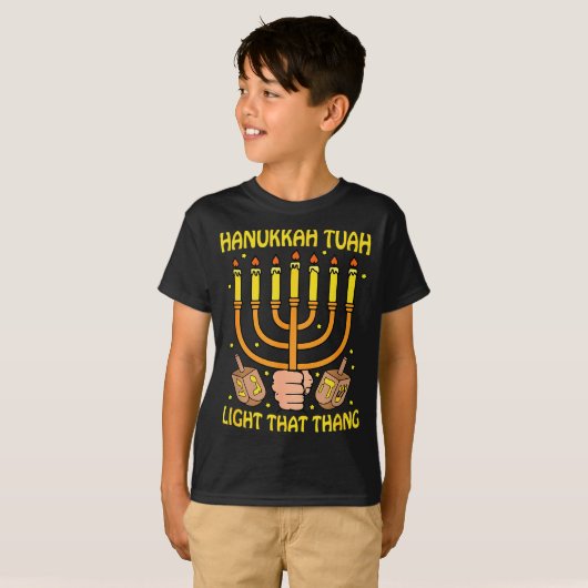 Funny Quote Hanukkah Tuah Light That Thang Design  Tシャツ (正面フル)