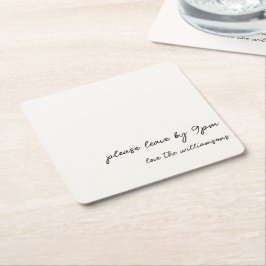 Funny Quote Introvert Humor Custom Black White スクエアペーパーコースター