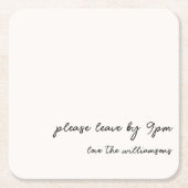 Funny Quote Introvert Humor Custom Black White スクエアペーパーコースター (正面)