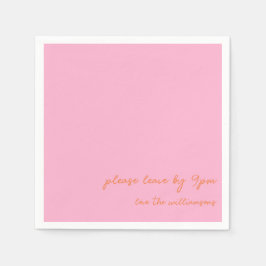 Funny Quote Introvert Humor Custom Pink Orange スタンダードカクテルナプキン