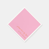 Funny Quote Introvert Humor Custom Pink Orange スタンダードカクテルナプキン (角)
