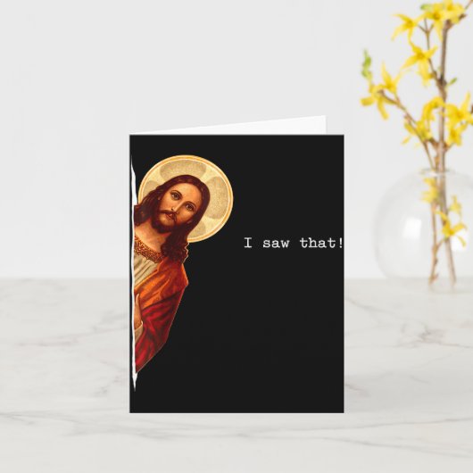 Funny Quote Jesus Meme I Saw That Christian Gift  カード (黄色い花)