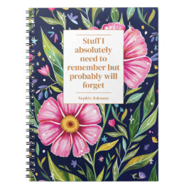 Funny Quote Remember To Do Floral Personalized ノートブック