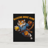 Funny Quote Roaring Home Run Ball Retro Tiger Love カード (正面)