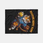 Funny Quote Roaring Home Run Ball Retro Tiger Love フリースブランケット (正面(横))