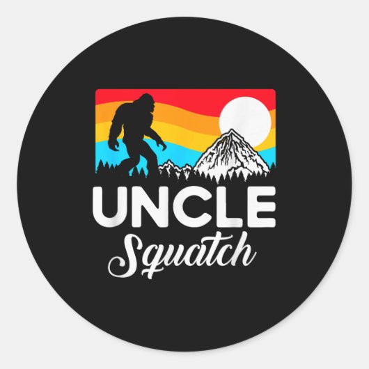 Funny Quote Uncle Bigfoot Squatch  ラウンドシール (正面)