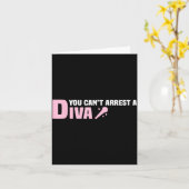 Funny Quote You Can't Arrest A Diva  カード (黄色い花)