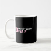 Funny Quote You Can't Arrest A Diva コーヒーマグカップ (左)