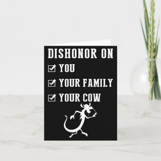 Funny Quotes Dishonor On Your Cow S  カード (正面)