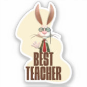 Funny Rabbit Best Teacher シール (正面)