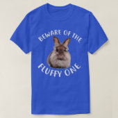Funny Rabbit , Beware Of Fluffy Lionhead Bunny  Tシャツ (デザイン正面)