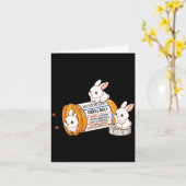 Funny Rabbit Bunny Anti Depressant Zoo Boys Girls  カード (黄色い花)