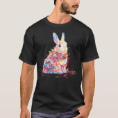 Funny Rabbit Bunny Christmas Tree Lights Xmas Boys Tシャツ (正面)