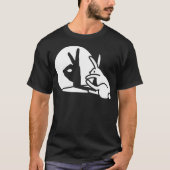 Funny Rabbit hand shadow projection bunny hare pop Tシャツ (正面)