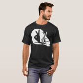 Funny Rabbit hand shadow projection bunny hare pop Tシャツ (正面フル)