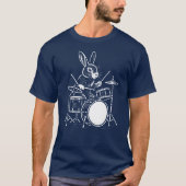 funny rabbit plays the drums tシャツ (正面)