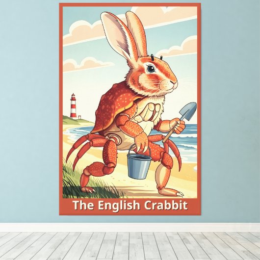 Funny rabbit spoof キャンバスプリント (インサイチュ (ウッドフロア))