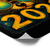 Funny Raccoon 2026 New Year Party Animal Celebrati ポスター (角)