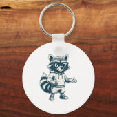 Funny Raccoon 67 Meme Six Seven  キーホルダー (正面)