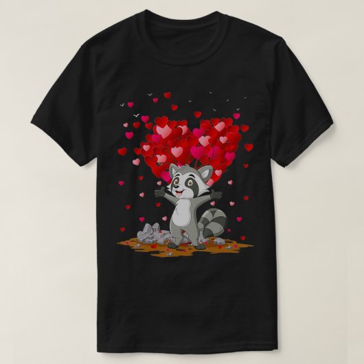 Funny Raccoon Animal Lover Raccoon Valentine's Day Tシャツ (デザイン正面)