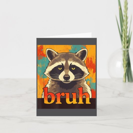 Funny Raccoon Bruh Meme Teens Boys Girls Men Graph カード (正面)