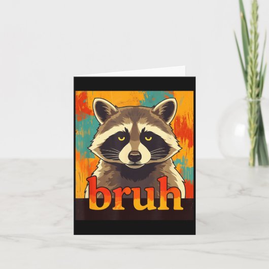 Funny Raccoon Bruh Meme Teens Boys Girls Men Graph カード (正面)